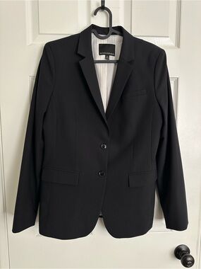 Banana Republic Black Tailored Women's Two Button Wool Blazer Size 10
